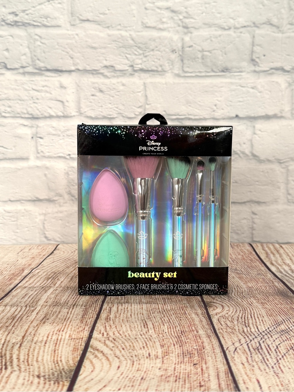 New Makeup Brush and Blending Sponge Disney Princess Beauty Set 6pc
